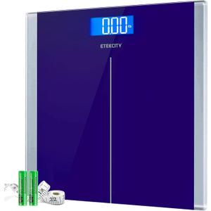 Etekcity Scale for Body Weight, Bathroom Digital Electric Scale for People, Measures Weight up to 400 lbs, Blue (11.8 x 11.8 inches)