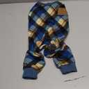 KYEESE Dog Pajamas Velvet Doggie Jammies Lightweight Pjs Comfy Pet Clothes Plaid Dog Pajamas for Small Dogs Boy Girl Stretchy Onesie Soft Coat, Check Big (Blue), XL