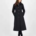 London Fog Women's Hooded Belted Maxi Trench Coat