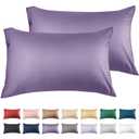 Warmstar Cotton Pillow Cases Standard Size Set of 2, 600 Thread Count Pillowcases 20x26 Inches, Soft Long Staple Cotton Pillowcases Breathable with Envelope Closure,Plum