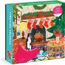 Galison Fireside Friends 1000 Piece Puzzle in Square Box from Galison Holiday Puzzle for Adults with Beautiful Artwork, Thick and Sturdy Pieces, Makes a Wonderful Gift