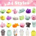 2 x Jofan 24 PCS Mochi Squishy Toys with Valentines Cards for Kids Valentines Day School Class Classroom Gifts Prizes Party Favors