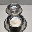2 Pack Stainless Steel Dog Bowls with Rubber Bottom, Non Skid Non Spill Heavy Duty Premium Quality Pets Feeder Bowls for Dogs and Cats and More (6Cup / 48oz)