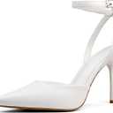 Closed Pointed Toe Pumps Heels for Women Ankle Strap Backless Stiletto Heeled Sandals Wedding Party Dance Prom Dress Shoes, Size: 9.5