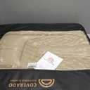 Coverado Front Seat Covers, Car Seat Covers Front Seats, Nappa Leather Seat Covers for Cars, Waterproof Seat Covers with Lumbar Support Universal Fit for Most Cars SUV Trucks (Front, Beige)