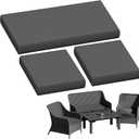 3 Pack Outdoor Patio Seat Cushions, Weather and Fade Resistant Outdoor Loveseat Cushions - 3 In Thicke Anti-slip Wicker Furniture Cushions Fit for 4-Seater Rattan Patio Conversation Sofa Set