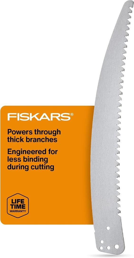 Fiskars 15" Replacement Saw Blade, Woodzig Chainsaw Tooth, Compatible Models 9300/9261/TP45, Silver