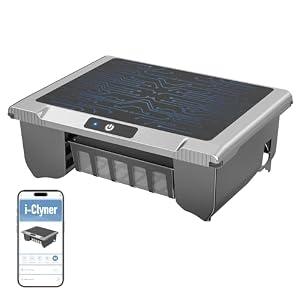 T1B Solar Powered Pool Skimmer Robot, Automatic Robotic Pool Surface Skimmer Cleaner with 24/ 7 Cleaning, Dual Charging Modes, Auto-Dock, Inground & Above-Ground Pools-Gray