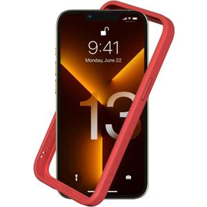 RhinoShield Bumper Case Compatible with [iPhone 13/13 Pro] | CrashGuard NX - Shock Absorbent Slim Design Protective Cover 3.5M / 11ft Drop Protection - Red