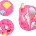 3PCS Marine Theme Cake Fondant Silicone Mold, Seashell Conch Starfish Silicone Baking Mold for Candy,Chocolate,DIY Crafts,Fondant,Polymer Clay,Crafting Projects & Cake Decoration (Pink)
