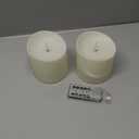 Set of 2 Flameless LED Candles with 2 Remotes, 4x6 Inch Battery Powered Plastic Pillar Candles, Flickering Flame with Timer & Dimming, Ivory – Elegant, Safe Lighting for Home, Wedding, Holiday