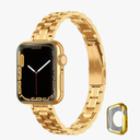 Metal band Compatible with Apple Watch Band 46mm 45mm 44mm 42mm 41mm 40mm 38mm for women, Slim Thin Stainless Steel Wristband for iWatch Series 10/9/8/7/6/5/4/3/2/6/SE