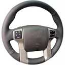 Hand Sewn Black Car Steering Wheel Cover, for Toyota Tacoma 2012-2023 / Tundra 2014-2021/ Toyota 4Runner 2010 2011 2012 2013 2014 2015 2016 2017 2018 2019 2020 2021 2022 2023/ Sequoia 2014-2022