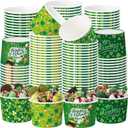 Pickmesh 120 Pcs St Patricks 9 oz Ice Cream Paper Cups Green Irish Shamrock Disposable Snack Bowls Soup Dessert Cups Hot Cold Food for Irish St. Patrick's Day Holiday Spring Party Supplies Decorations