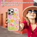 Rosarnnah for iPhone 16 Pro Max Case Cute - Durable Shockproof 6.6 ft Drop Impact Phone Case - Funny Passion Flower Design (6.9") Glitter Pink