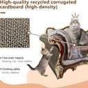 Luxury Cardboard Cat Scratcher Sofa Bed, Couch Shaped Cat Scratching Board, Scratch Lounge with Catnip, Scratcher for Indoor Cats Kittens Kitties Grey