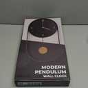 Driini Modern Pendulum Wall Clock - Black and Gold Decorative Wall Clock with Pendulum - Modern Minimalist Metal Wall Clock for Living Room Dcor - Silent Battery Operated Wall Clock