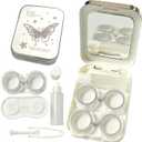 Contacts Lens Cases,Eye Contact Case,Includes Mirror Two Double Cases Tweezers Wearing Stick Small Bottle