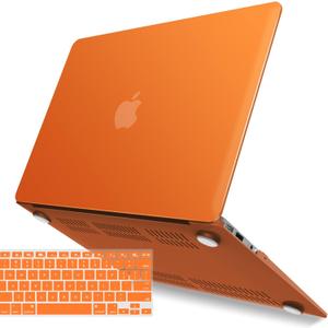 IBENZER Compatible with Old Version MacBook Air 13 Inch Case (2010-2017 Release). Models: A1466 / A1369, Plastic Hard Shell Case with Keyboard Cover for Mac Air 13, Orange, A13OR+1