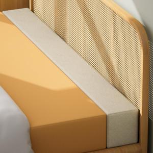 DEEPSHARK Bed Gap Filler, Mattress Extender for King, High Density Sponge, Removable Cover (Beige-King-78 * 8 * 12in)