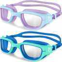 Vvinca Kids Swim Goggles, Swimming Goggles for Toddlers Kids 3-14 Anti-Fog UV Protection No Leak Pool Glasses for Boys Girls