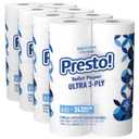 Amazon Brand - Presto! FSC Certified 319 Sheet Roll Toilet Paper, Ultra 3-Ply, Unscented, 6 Rolls (Pack of 4), 24 Mega Rolls = 96 Regular Rolls, 7656 Count
