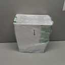 iDesign,Plastic Spa Rectangular Trash, Waste Basket Garbage Can for Bathroom, Bedroom, Home Office, Dorm, College, 2.5 Gallon, White