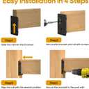 50P Deck Railing Bracket Connectors for 2"x4" (Actual 1.5" x 3.5") Wood Post, Black Wood Post to Handrail Connection, Nylon Deck Railing Hardware for Fence, Balcony, Stair Railings