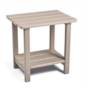 Apolimi Adirondack Outdoor Side Table, 2-Tier Sturdy Patio End Table Weather Resistant, 16.5" Solid Side Table for Patio, Pool, Porch(Grayish Brown)