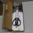 Emojoy Knife Set, Kitchen Knife Set with Block  17 PCS German Titanium Steel Knives with Heavy-Duty Acacia Wood Block and Built-in Sharpener for Home Cooking, Dishwasher Safe