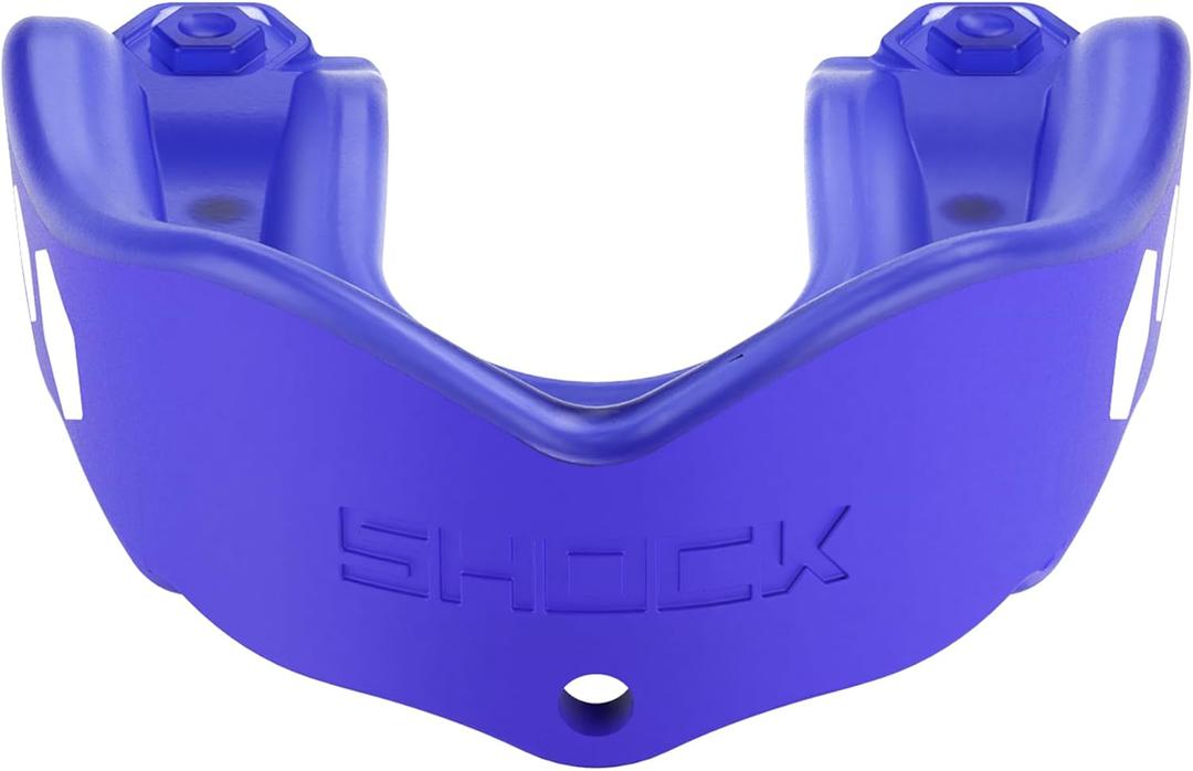 Shock Doctor Mouth Guard Sports, Hockey, Lacrosse, Baseball, Wrestling Moutguard, Gel Max Heavy Duty Protection & Custom Fit, Football Mouth Guard with Strap, Adult & Youth Mouthguard (Blueraspberry)