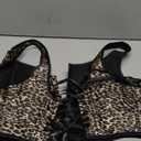 Leopard Print Corset Tops for Women - Sexy Sleeveless Cheetah-Print-Tank-Top Lace Up Bodysuit Going Out Top (Medium)