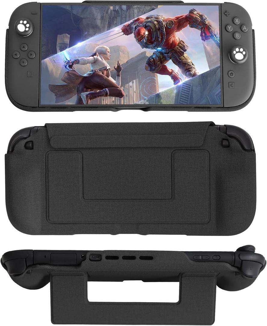 Switch 2 Cover Protective Case, Detachable Magnetic Shell, 360  All-Around Protection, with a Protective Shell with Built-in Ergonomic Grip, Suitable for Nintendo Switch 2 Model 2025, Black