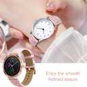 18mm Quick Release Leather Watch Band for Garmin Vivoactive 4s Forerunner 255s 265s Venu 3s Sq 2, Extended Spring Bar (Pink_Beige)