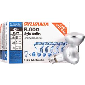 Sylvania Incandescent R20 Flood Light Bulbs, 45W, 230 Lumens, 2850K, Warm White, Value Pack - 5 Pack (15676)