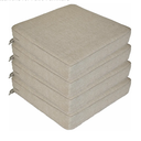 JMGBird Outdoor Chair Cushions Set of 2, Water Resistant Seat Cushions 19 x 19 Inch with Ties Outdoor Cushions for Patio Furniture, Beige