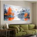Canvas Oversized Wall Art Decor Wall Art Pictures for Living Room Artwork for Walls Large Vintage Forest Wall Art Prints Canvas Art Wall Decor Landscape Mountain Wall Art Bedroom Home Art Decor 29" X 58"