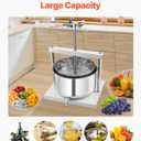 VEVOR 3.17 Gal/12L Fruit Wine Press, 2 Stainless Steel Barrels, Manual Juice Maker, Cider Apple Grape Tincture Honey Olive Oil Making Press with Triangular Handle for Outdoor Kitchen Home