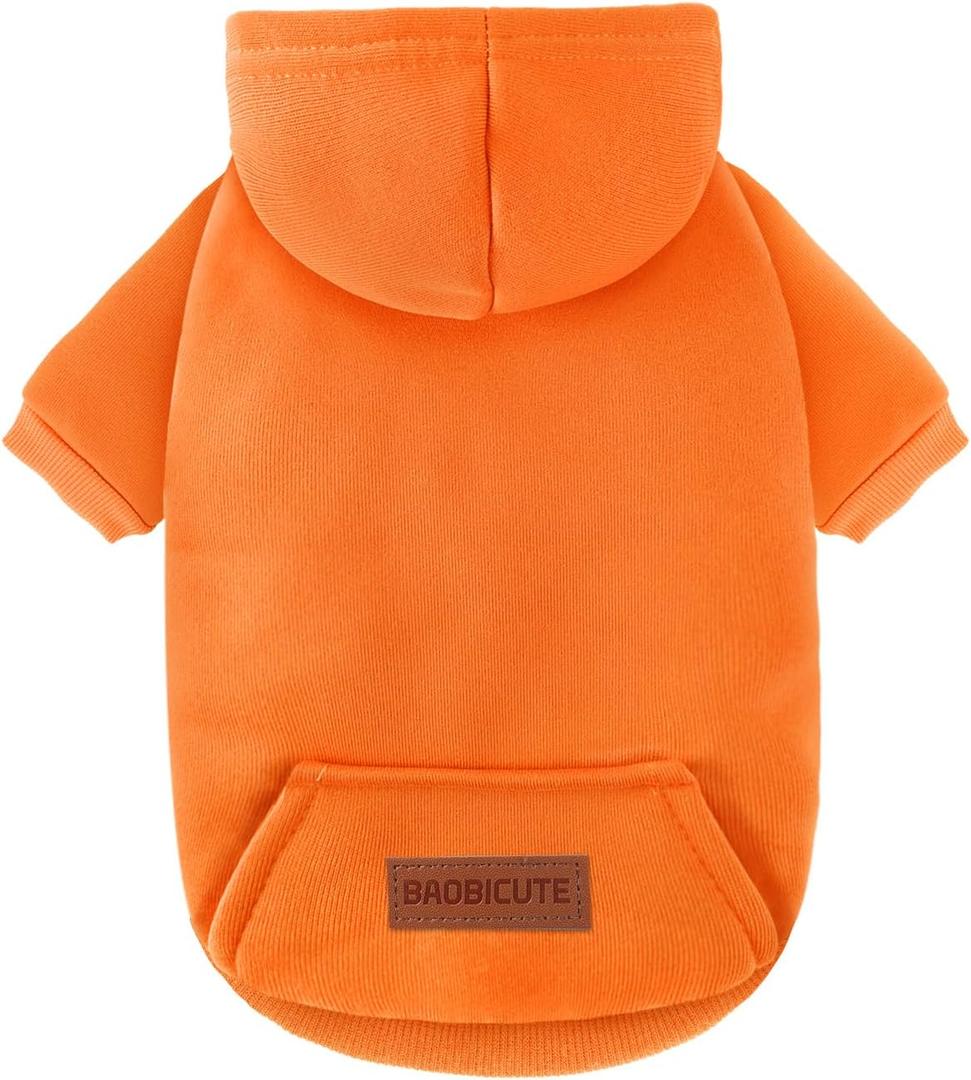 1 Pack Dog Hoodie Warm Hood Dog Sweater Cold Weather Small Dogs Sweatshirt Comfort Pet Clothes for Small Medium Dogs with Pockets Cats Chihuahua Clothes for Male Female Girl Boy Sporty Daily Wear, XS