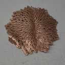 Snowkingdom 6 Pack Rose Gold Placemats Metallic Pressed Vinyl for Mother's Day Table Decoration Dinning Mats Round Floral Charger Plates Bridal Shower Party Birthday Wedding Valentine Christmas