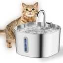Cat Water Fountain Stainless Steel: 74oz/2.2L Cat Fountain for Drinking - Water Fountains for Cats Indoor - Quiet pet Water Fountain - Kitty spout cat Water Fountain - for Pets & Small Animals