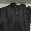 Silk Short Sleeve Zip-up Black, L