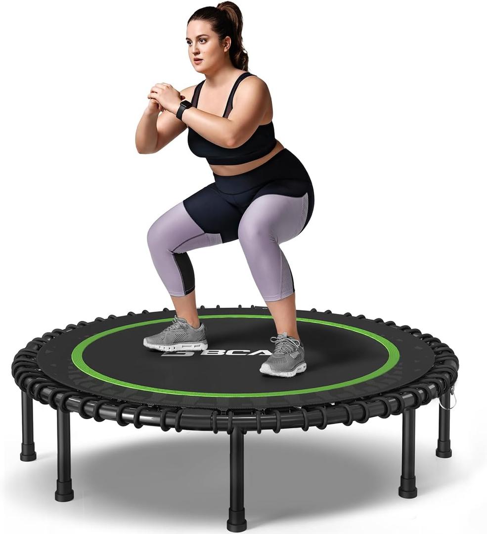 BCAN 40" Adult Fitness Trampoline with Durable Bungees, Stable & Quiet Exercise Rebounder, Great Mini Trampoline for Indoor/ Garden Workout - Black