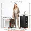 22x14x9 inch Zipperless Cabin Suitcase, 22 Inch 100% All Aluminum Shell Carry-on Suitcase, 56x36x22cm Aluminum Luggage Cabin, Aluminium Zipperless Carry On Luggage with Skate-Grade PU Wheels,TSA Locks