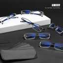 6Pack Reading Glasses Men, Spring Hinge Blue Light Blocking Readers, Lightweight TR90 Computer Magnifying Eyeglasses