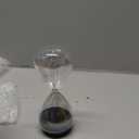 Sand Timer Hourglass,2 Minute Sand Clock with Simple Biloba Puff Design,2 Min Large Black Sand Watch Hour Glass Sandglass for Home,Desk,Office Decorative (Black)