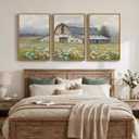 Large Framed Farmhouse Wall Art for Living Room, Set of 3 20x30 Inch, 20" W x 30" H x 3Pcs