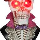 16.5" Halloween Skull Head Decor Statue, Decoration Home Decoration Party Decoration, Skeleton Collection Statue, Halloween Statues, Resin, Mr. Skeleton