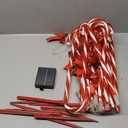 Christmas Solar Candy Cane Pathway Lights, 24PCS 240LED Christmas Light Outdoor Decorations with Red Bow Waterproof, 8 Modes Timer Remote Walkway Garden Lights for Xmas Home Yard Lawn Patio Decor