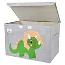 Foldable Large Kids Toy Chest with Flip-Top Lid, Collapsible Fabric Animal Toy Storage Organizer/Bin/Box/Basket/Trunk for Toddler, Children and Baby Nursery (Triceratops)